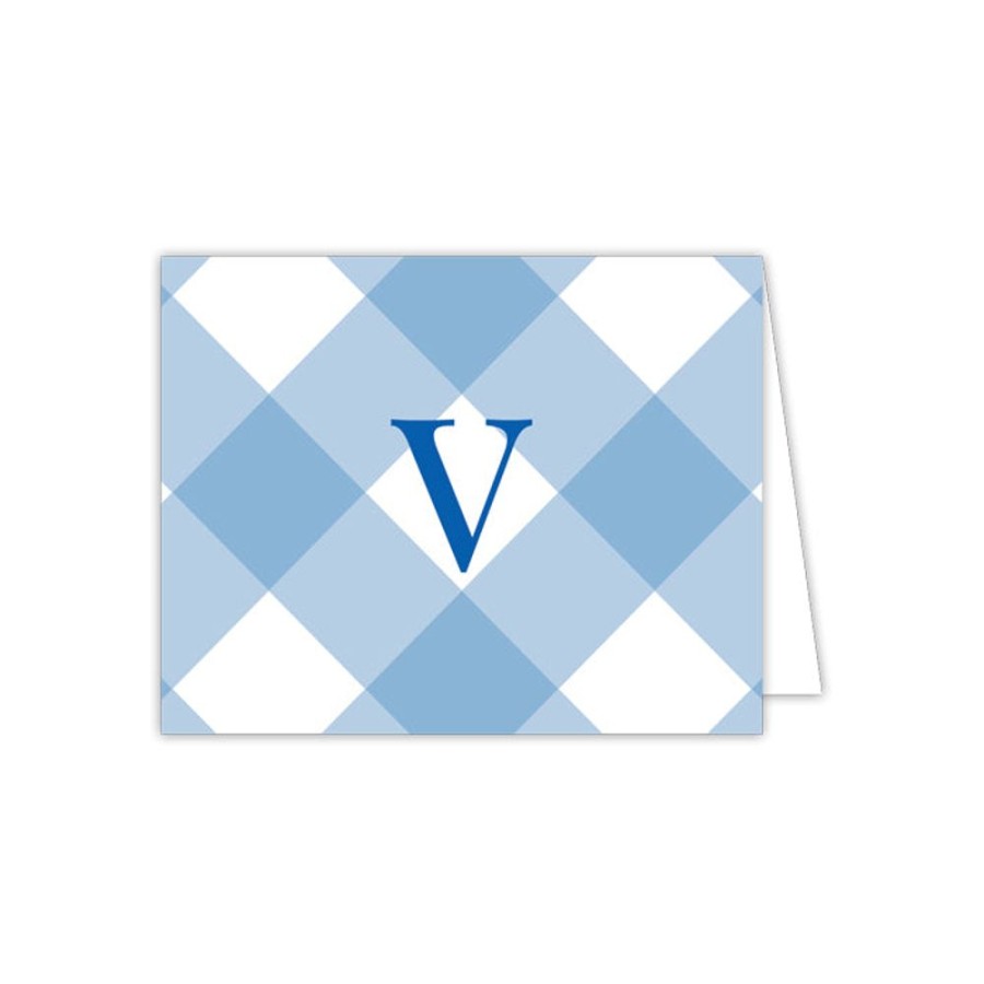 Monograms Rosanne Beck | Buffalo Check V Folded Note