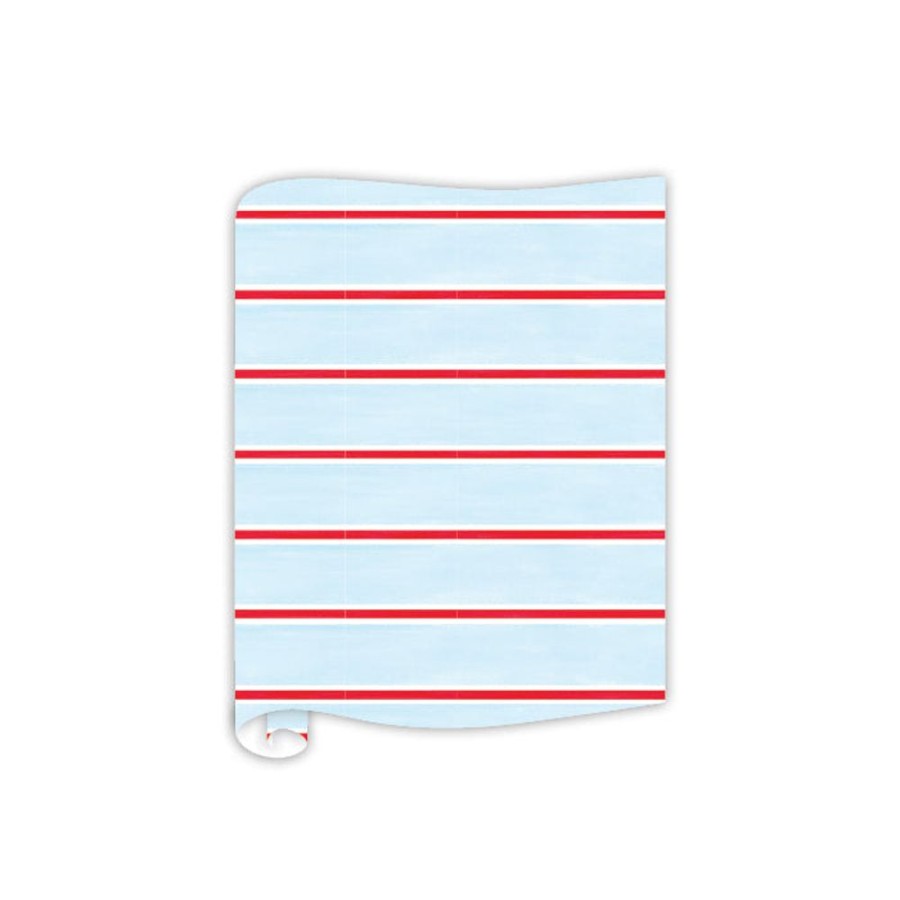 Seasonal Rosanne Beck | Blue, White & Red Stripe Table Runner