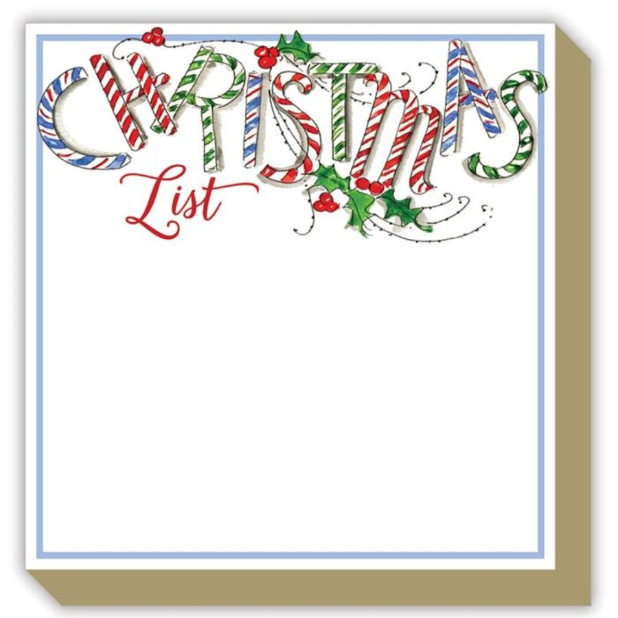 Invitations Rosanne Beck | Handpainted Candy Christmas List Luxe Pad