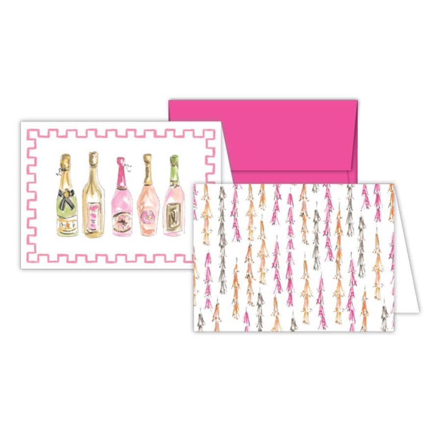 Notes & Pads Rosanne Beck | Champagne Bottles And Tassels Stationery Notes