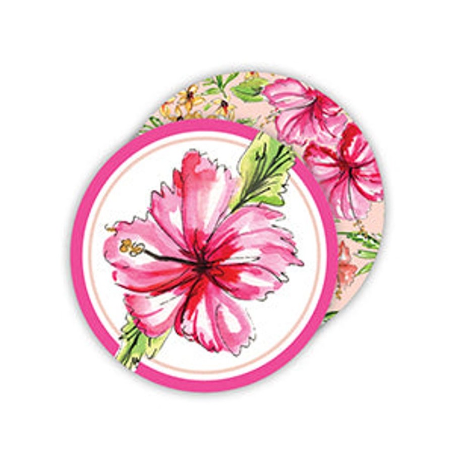 Home & Entertaining Rosanne Beck | Handpainted Hibiscus Paper Coasters