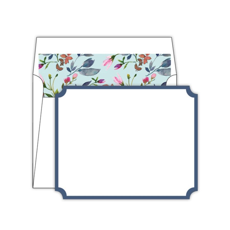 Notes & Pads Rosanne Beck | Blue Floral Die-Cut Social Set