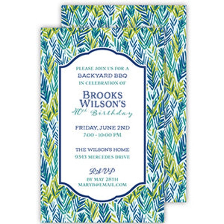 Invitations Rosanne Beck | Blue And Green Meadow Large Flat Invitation