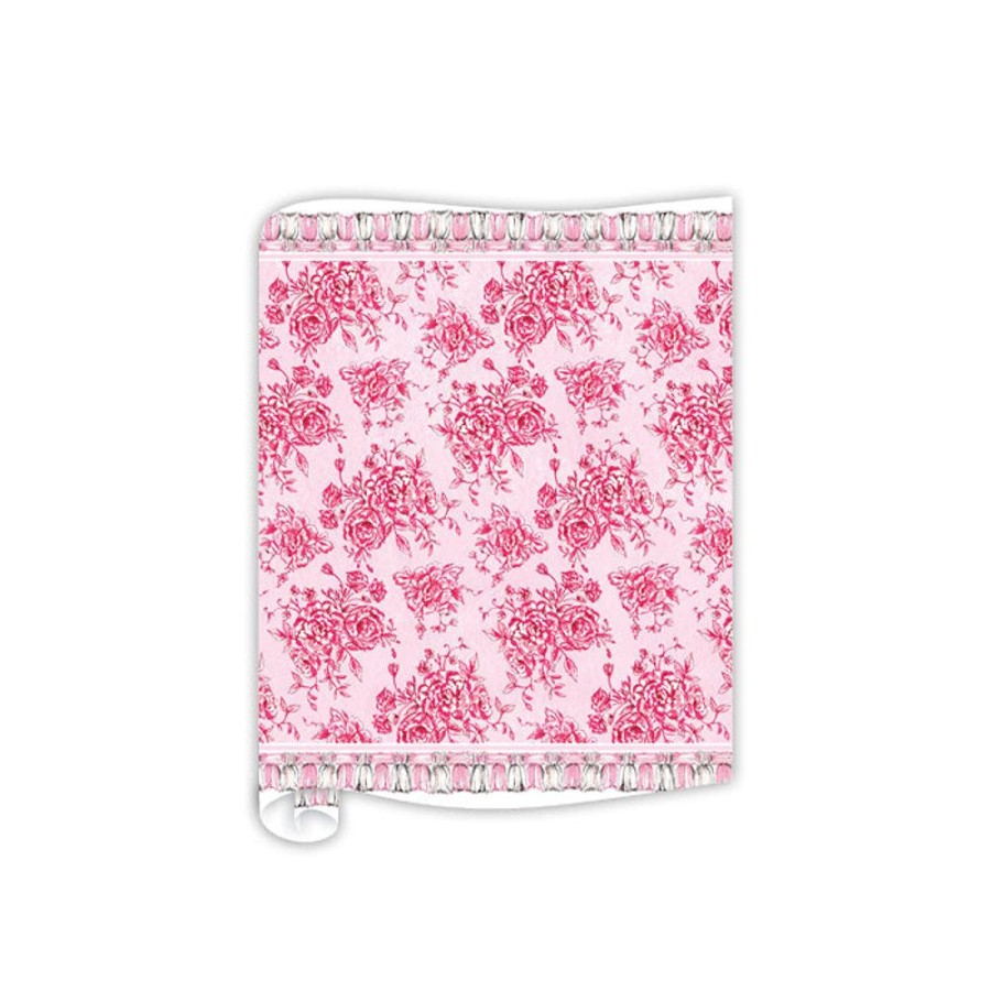 Home & Entertaining Rosanne Beck | Vintage Fancy Florals Pink With Tassels Table Runner