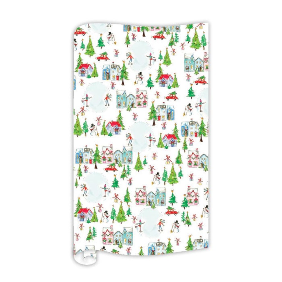 Seasonal Rosanne Beck | Snow Village Pattern Wrapping Paper